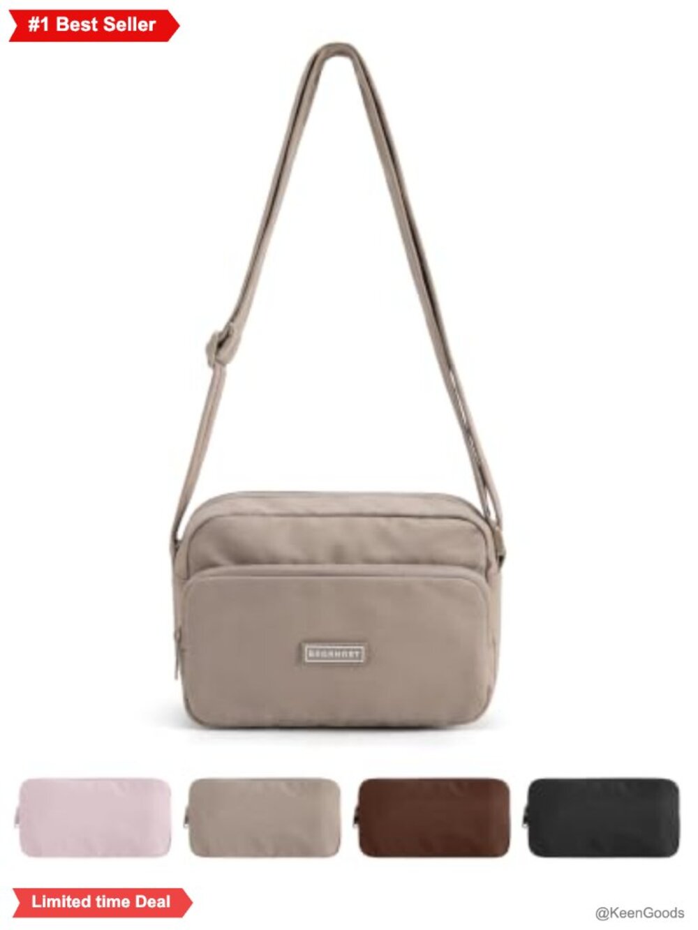 Mini Foldable Crossbody Bag Water-Resistant Travel Purse Adjustable Strap